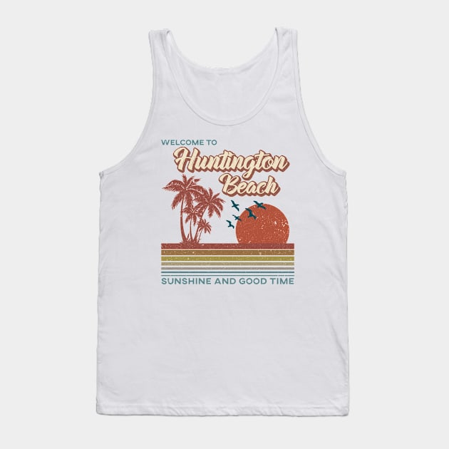 Huntington Beach Retro Sunset - Huntington Beach Tank Top by Mondolikaview